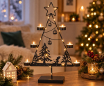 Kerstboom met LED-Verlichting 48 cm Zwart
