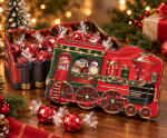 Kersttrein Blikje met Pralines 120g