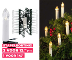 Lichtslinger Met 30 LED Kaarsen - Met Handige Klemmen Voor Bevestigen!
