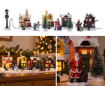 Kerstdorp met LED-verlichting 10-delig