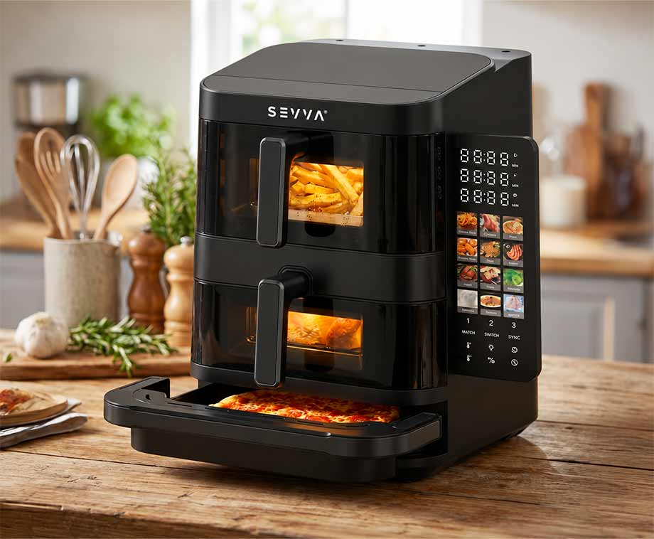 Dubbele Airfryer met Pizzalade 10 Liter