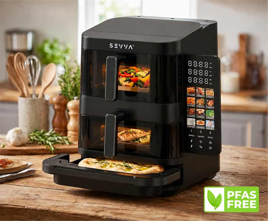 Dubbele Airfryer met Pizzalade 10 Liter