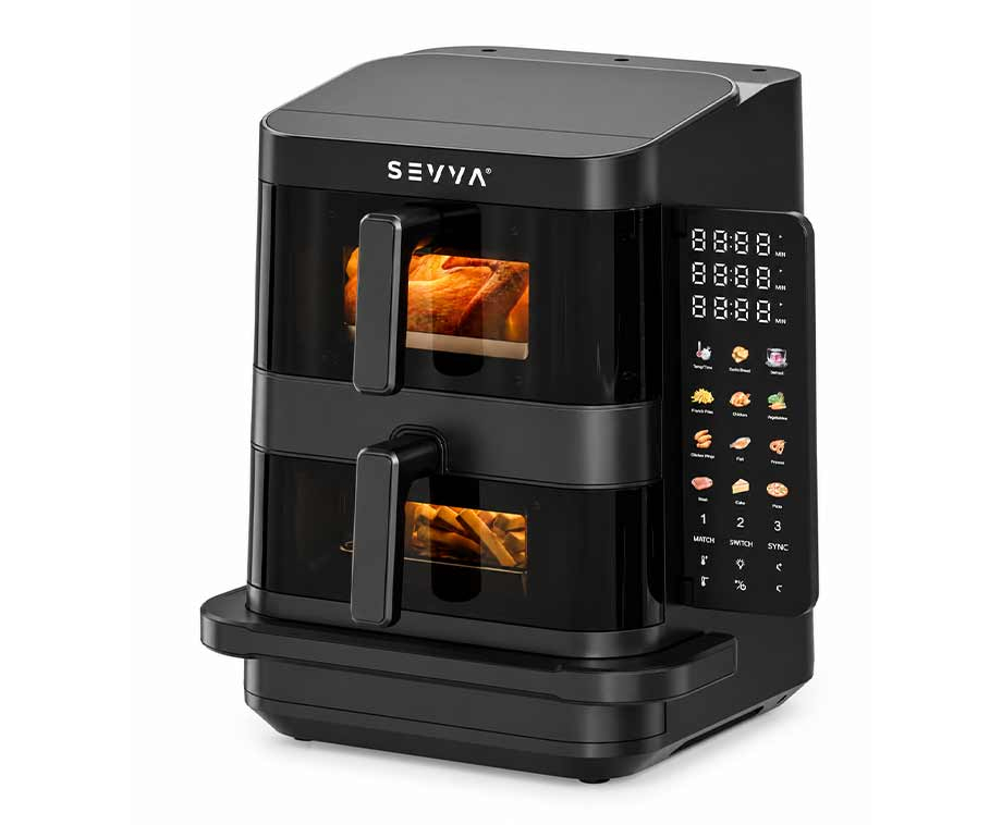 Dubbele Airfryer met Pizzalade 10 Liter