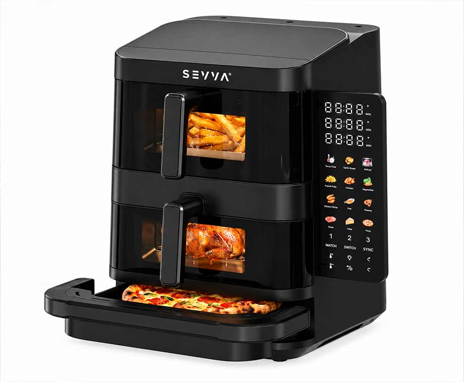 Dubbele Airfryer met Pizzalade 10 Liter