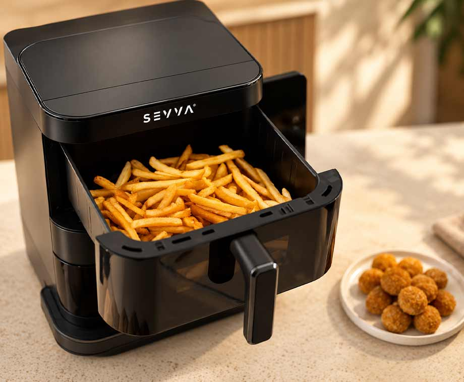 Dubbele Airfryer met Pizzalade 10 Liter