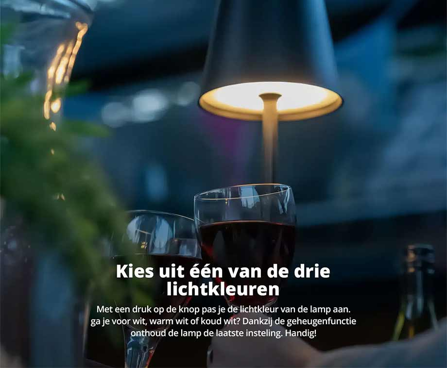 Draadloze Tafellamp Aluminium - Dimbaar En Met Kleurwissel!