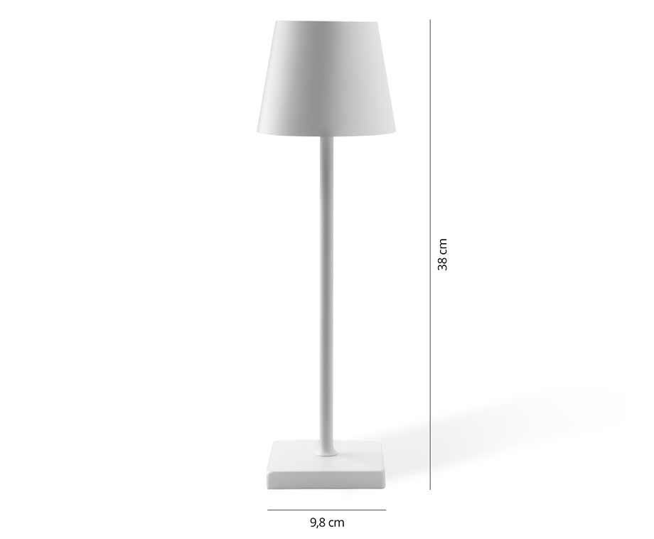 Draadloze Tafellamp Aluminium - Dimbaar En Met Kleurwissel!
