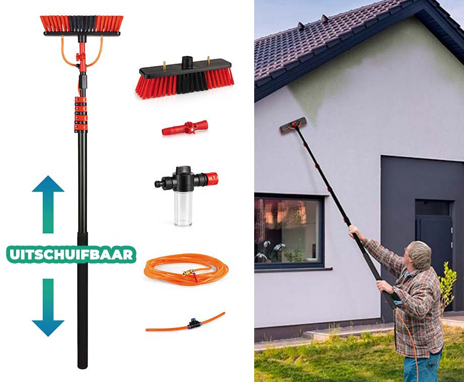 Telescopische Wasborstel Met Zeepdispenser