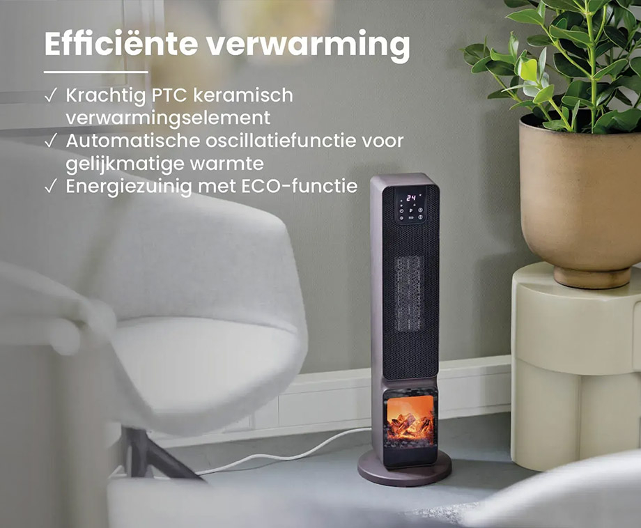 Torenheater met Sfeerhaard Wifi 2000W