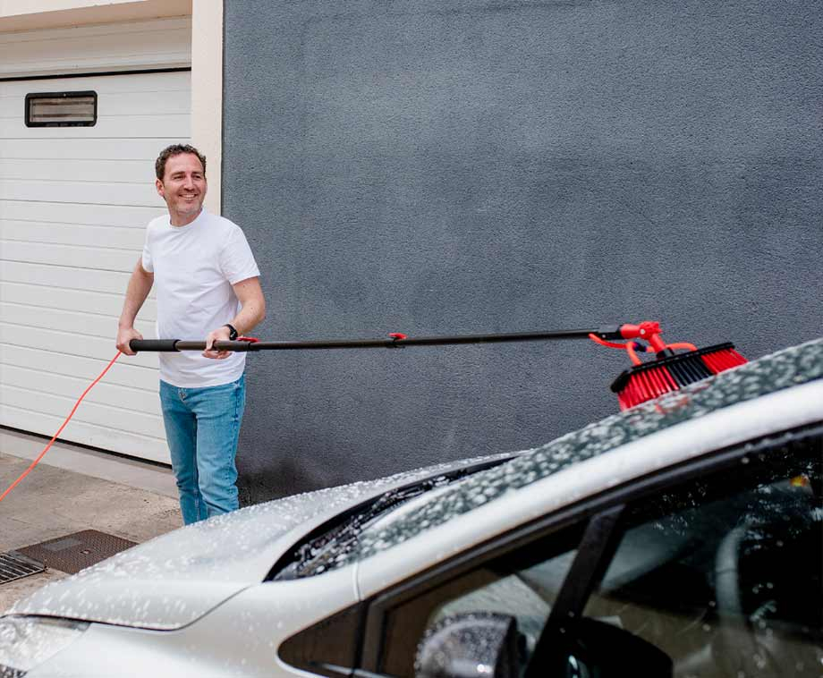 Telescopische Wasborstel Met Zeepdispenser