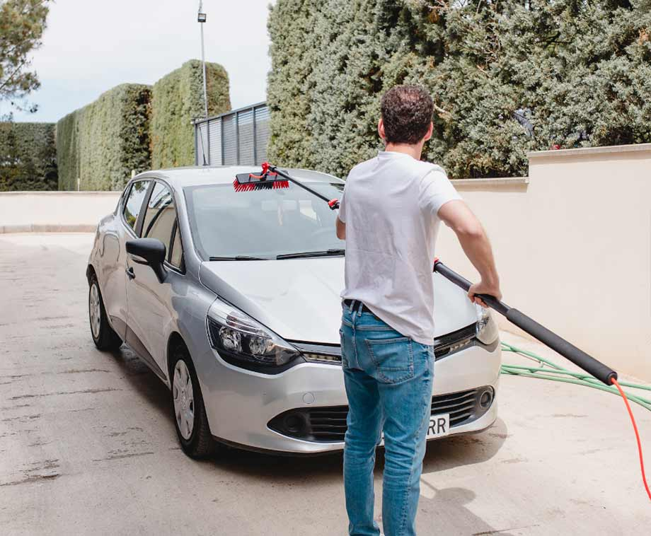 Telescopische Wasborstel Met Zeepdispenser