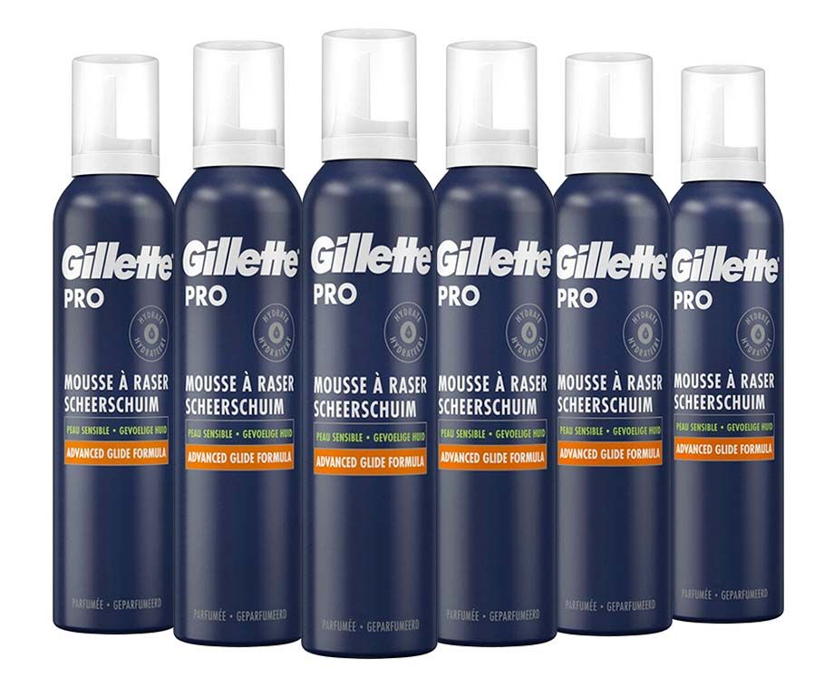 6x Gillette Fusion Shaving Gel Sensitive 240 ml