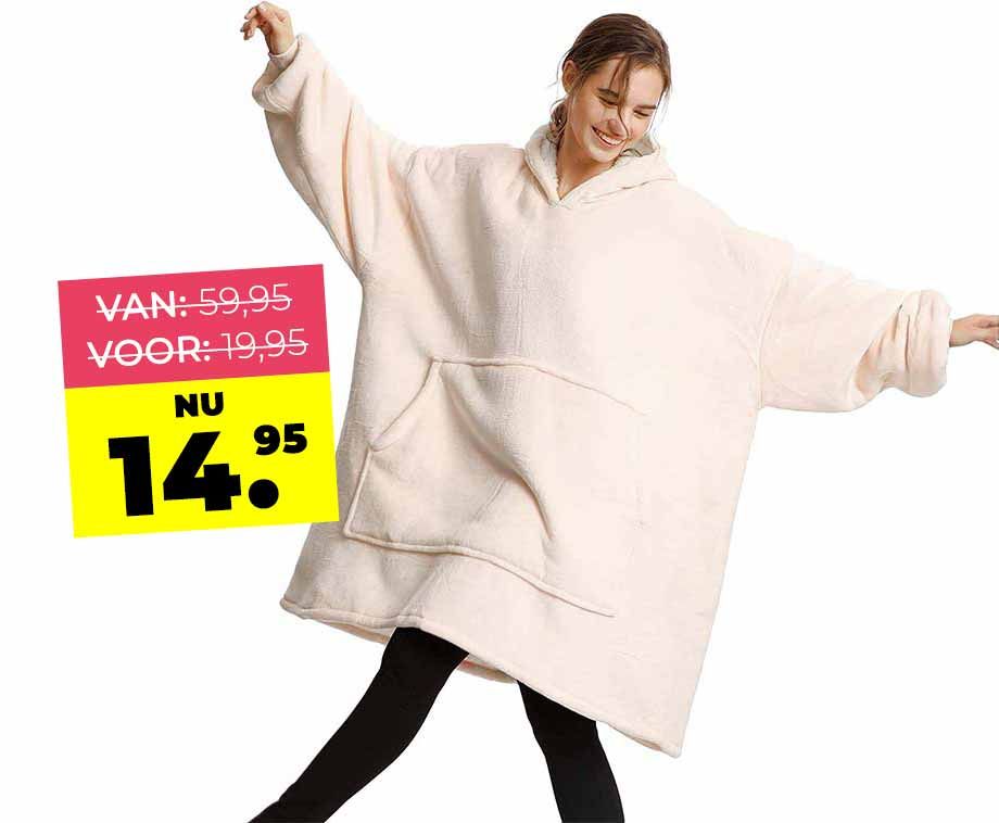 Hoodie Blanket Ecru Voor Dames En Heren