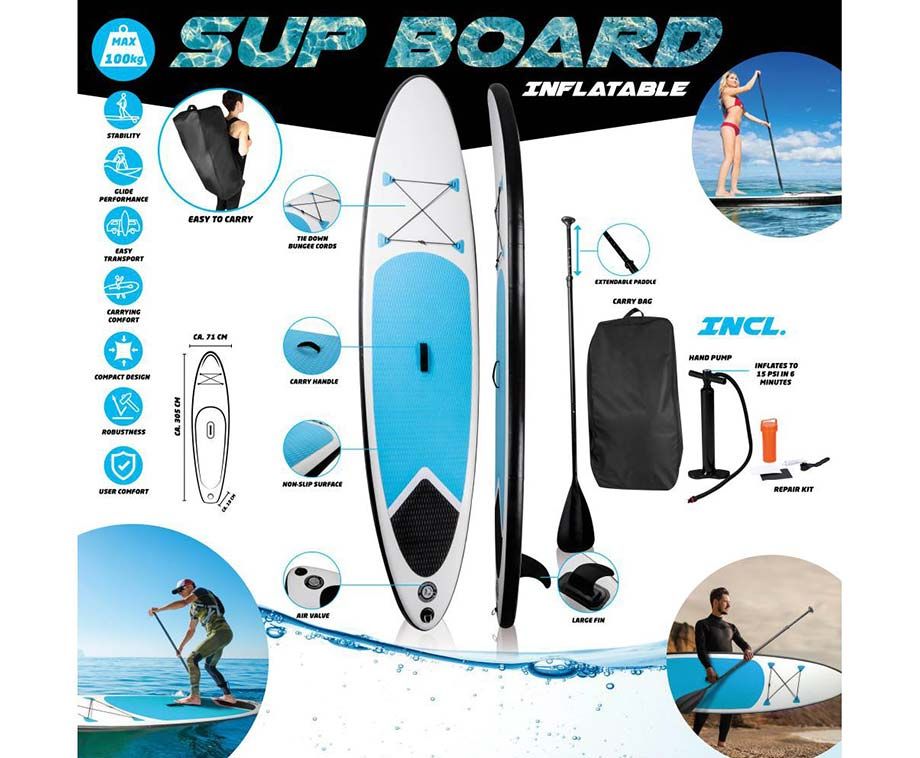 Opblaasbaar SUP- - Paddleboard incl. pomp en accessoires! ...
