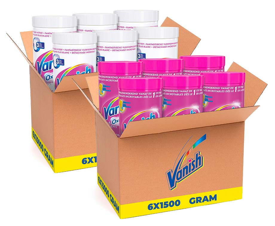 6 x 1500 Gram Vanish Oxi Action - Keuze Uit Pink Of White! ...