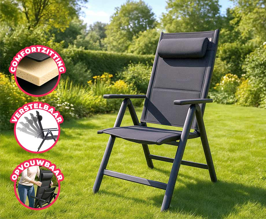 Tuinstoel TIMBER RIDGE Verstelbaar | 29% Korting - Kampeeraccessoires