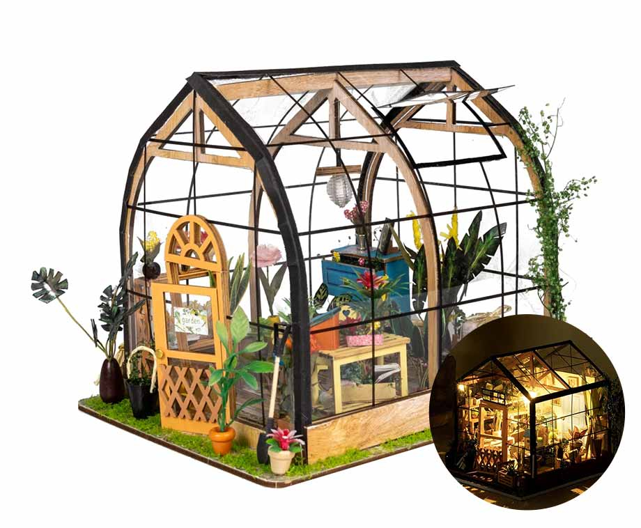 GuDoQi DIY Miniatuur Huis, Poppenhuis Kit met Meubels en Muziek, Mini