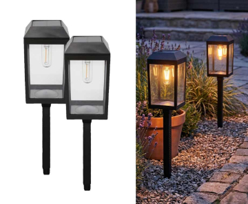 2-Pack Tuinlampen Solar Met Filament - Sfeervol Licht Zonder Gedoe In De Tuin!