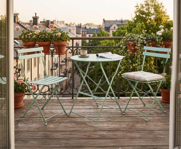 3-Delige Bistro Set Saliegroen - Inklapbare Tuinset Voor Elke Buitenruimte!