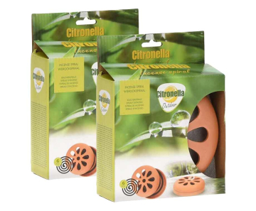 6 Citronella Wierook Spiralen In Terracotta Pot - Vandaag 1+1 GRATIS!