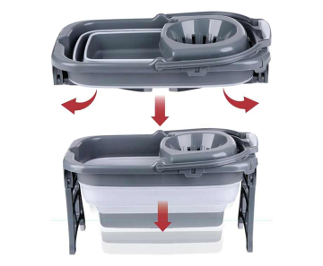 Dirt Devil Mop Met Opvouwbare Emmer - Compact Opbergen Tot Slechts 9cm Hoogte!