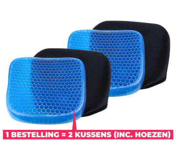 Gel Zitkussen Honingraat 1+1 GRATIS - Koel en Comfortabel Zitten op Auto, Bureau en Tuinstoel