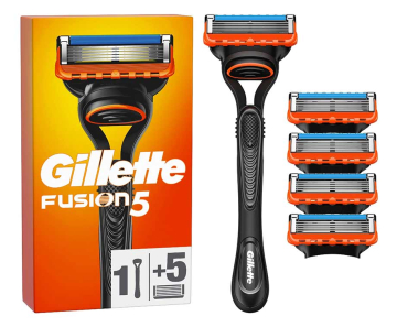 Gillette Fusion5 Scheermesjes - 5-Pack Met Houder!