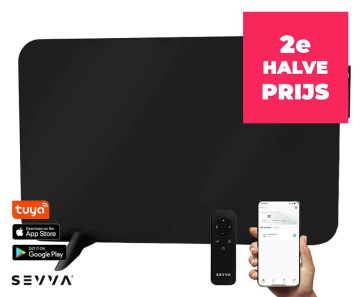 SEVVA® Slimme Infrarood Paneelverwarming 450W Zwart - Voordelig Lokaal Verwarmen!