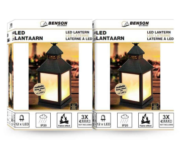 LED Lantaarn Met Met Dansende Vlammen Voor Extra Sfeer - Vandaag 1+1 GRATIS!