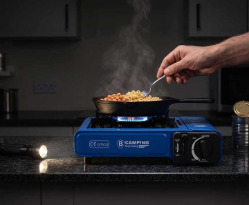 Nood- En Campingkooktoestel In Draagkoffer Blauw - Altijd En Overal Snel Koken!