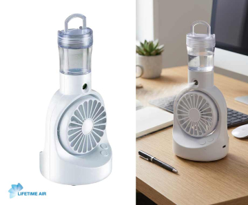 Oplaadbare Tafelventilator Met Koele Nevel - Extra Fris Op Warme Dagen!