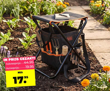 Tuinbankje Klushulp Opbergruimte Opvouwbaar - Ook ideaal Voor Kamperen!