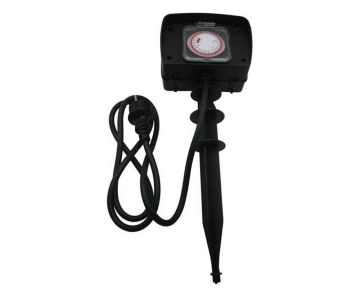 Tuincontactdoos Op Spies Met Timer 1,5 M - Voor Automatische Verlichting In De Tuin!