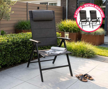 Tuinstoel Verstelbaar Luxe Model Luma - Met Ventilerende Comfort Zitting!