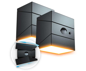 2-Pack Solar Twistcube Wandverlichting - Stel Hoek Van Licht En Zonnepaneel Naar Wens In!
