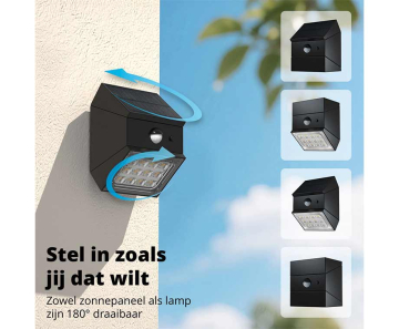 2-Pack Solar Twistcube Wandverlichting - Stel Hoek Van Licht En Zonnepaneel Naar Wens In!