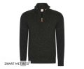 Zwart met rits