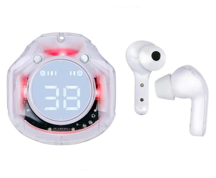 1+1 GRATIS | Draadloze TWS Oordopjes Doorzichtig Wit