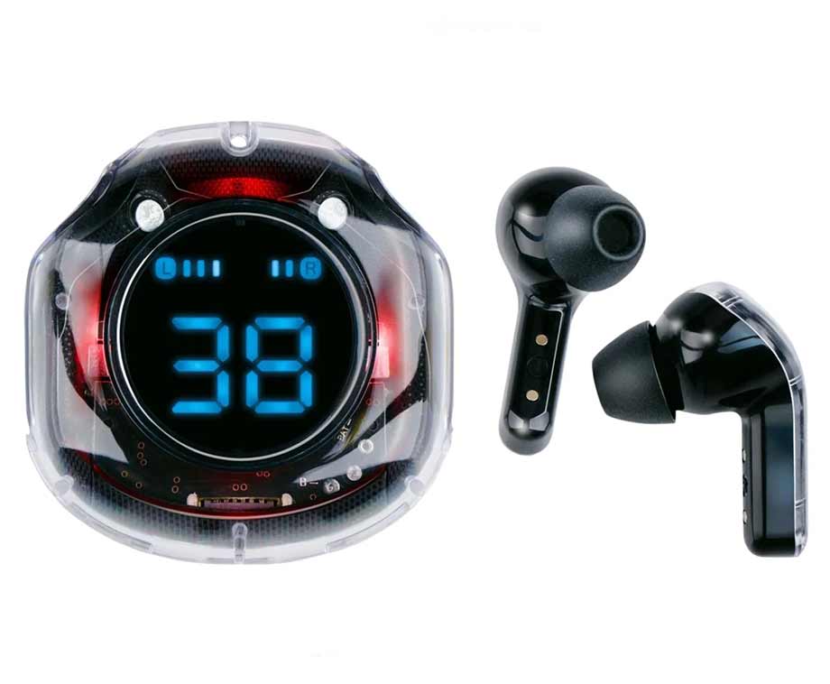 1+1 GRATIS | Draadloze TWS Oordopjes Doorzichtig Zwart