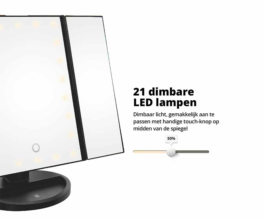 WEILY Verlichte Makeup Spiegel met 21 LED lampen, Dual Power Supply 2X/3X Vergrotende LED (Goud WEILY Verlichte Makeup Spiegel met 21 LED lampen, Dual Power Supply 2X/3X Vergrotende LED (Goud