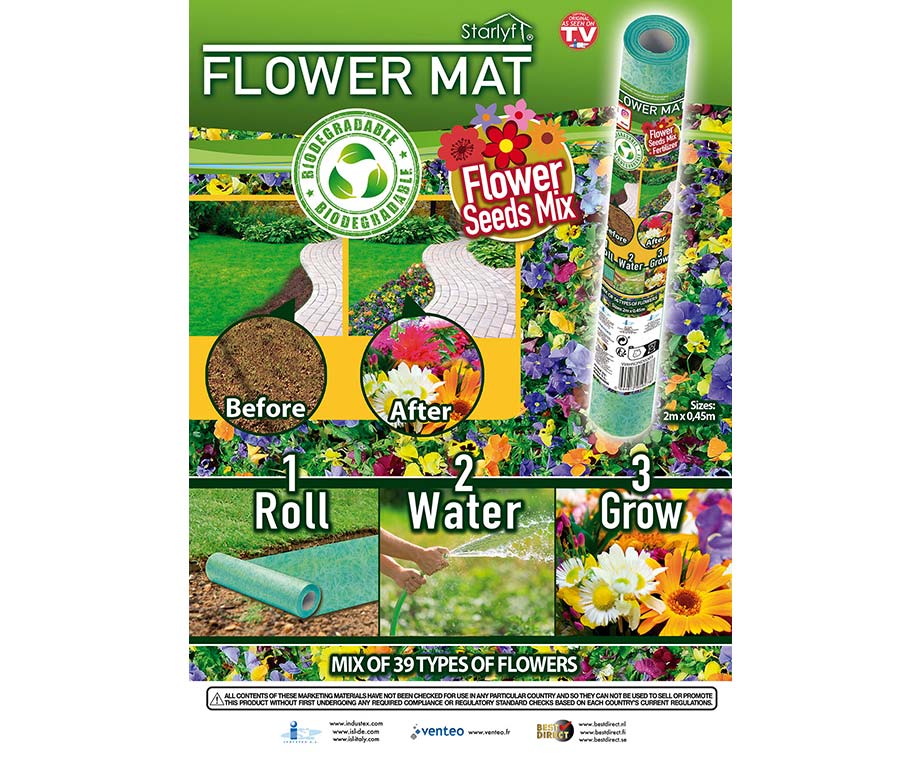 Starlyf Flower Mat Met 39 Verschillende Bloemenzaden