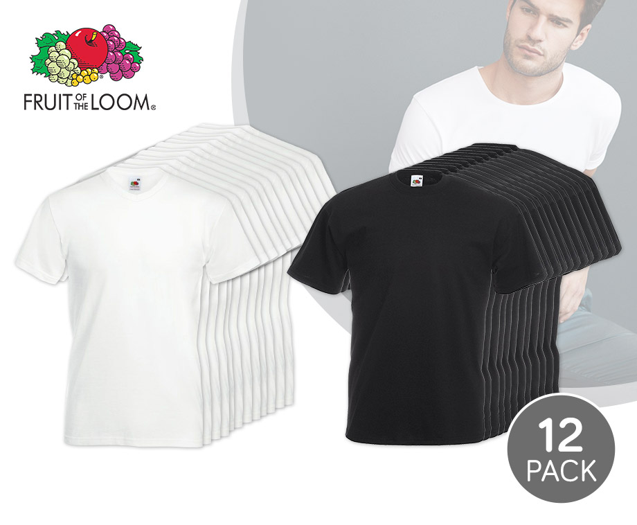Dagaanbieding - 12-pack-T-shirts-Van-Fruit-Of-The-Loom-100%-Katoen dagelijkse koopjes