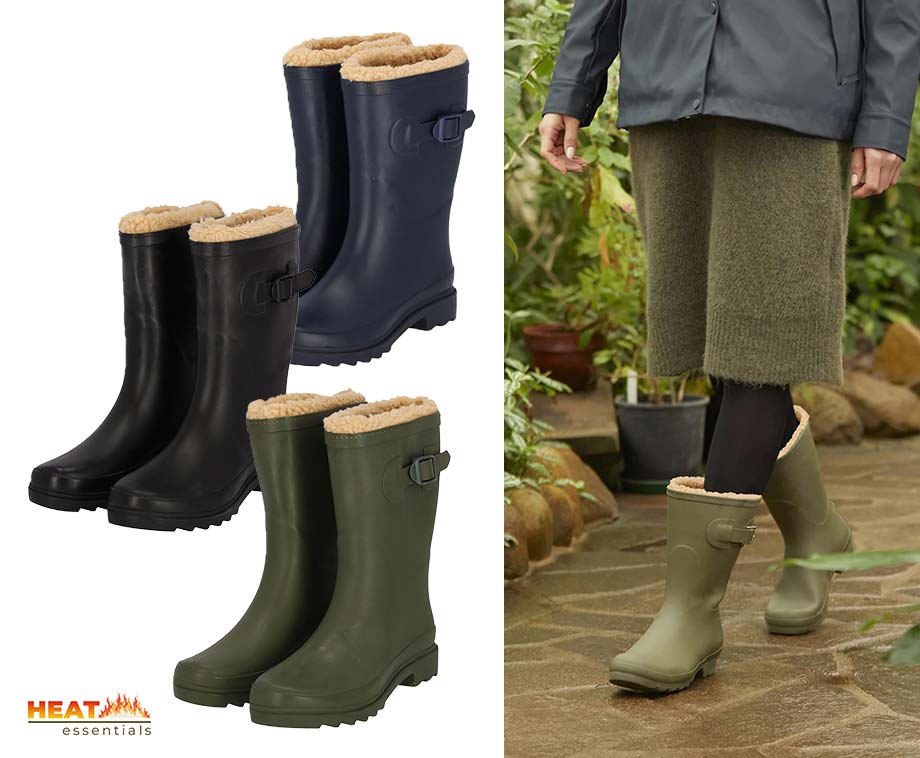 Gevoerde Regenlaarzen Dames Rubber Laarzen Met Voering Gevoerde