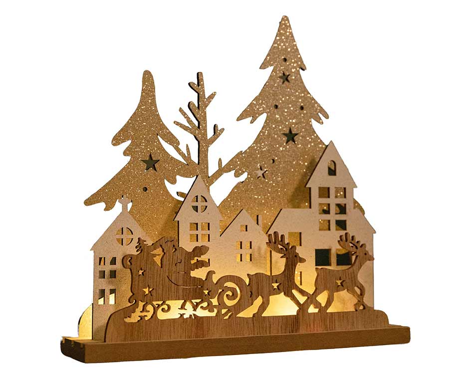 Kerstscene santa's workshop met led - Hortus