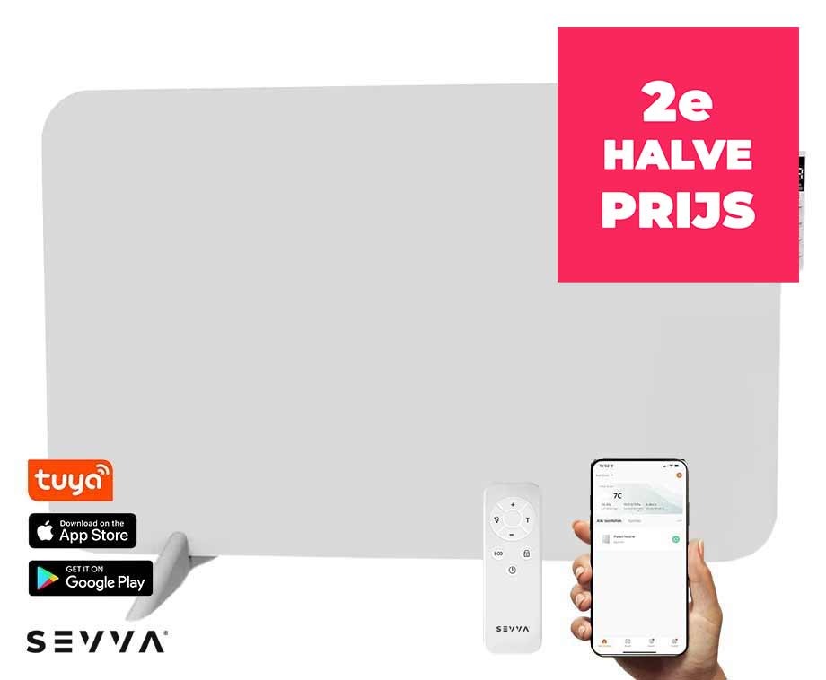 Slimme Infrarood Paneelverwarming 450W Wit afbeelding
