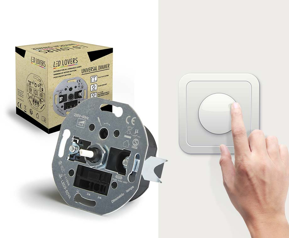 Universele Dimmer Voor het dimmen van LED en Halogeenlampen