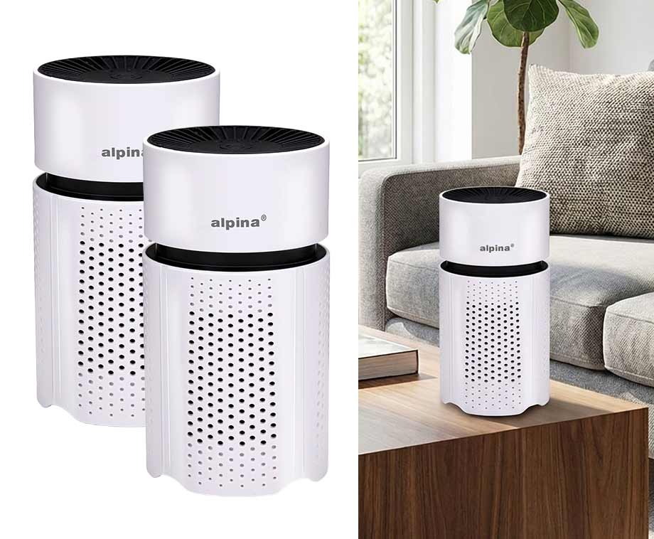 GOAMGE Luftreiniger mit H13 HEPA 3-Stufen-Filter, Luftreiniger für Schlafzimmer, ab 5W, leise 22dB mit Aroma, reduziert Pollen, Rauch, Tierfell
