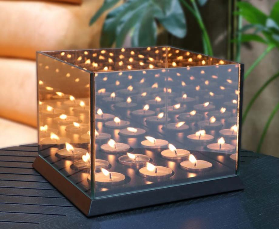 Candle Light Mirror Glass Voor 9 Waxinelichtjes Met Oneindig
