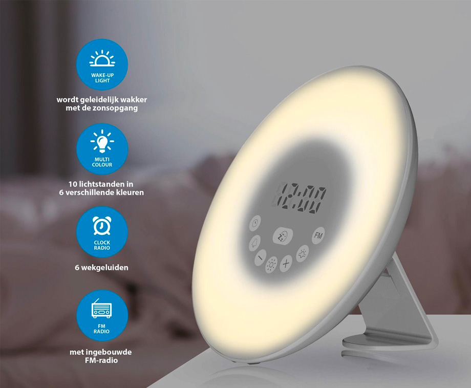 Nikkei WakeUp Light Lichtwekker Met FMRadio VoordeelVanger.nl