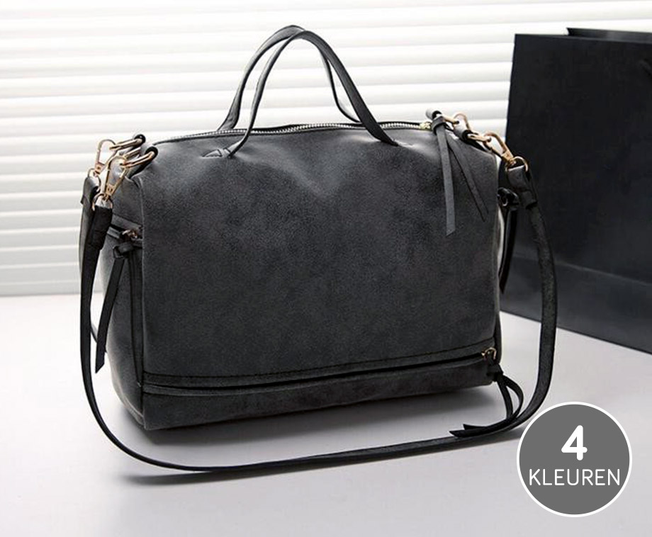 Nubuck Leren Vintage Schoudertas - Verkrijgbaar In 4 Verschillende Kleuren!  | VoordeelVanger.nl - Dagelijks topaanbiedingen!